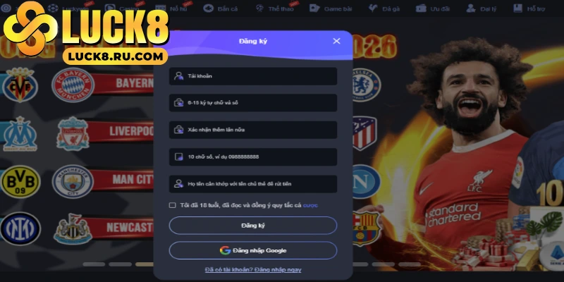 Hướng dẫn chi tiết cách đăng ký LUCK8 cho người mới bắt đầu